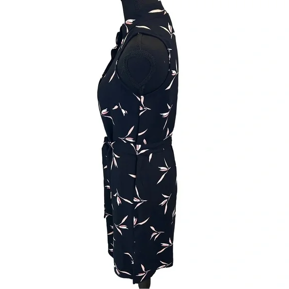 NWT Ann Taylor Black and Pink Floral Sleeveless Dress - Picture 2 of 4